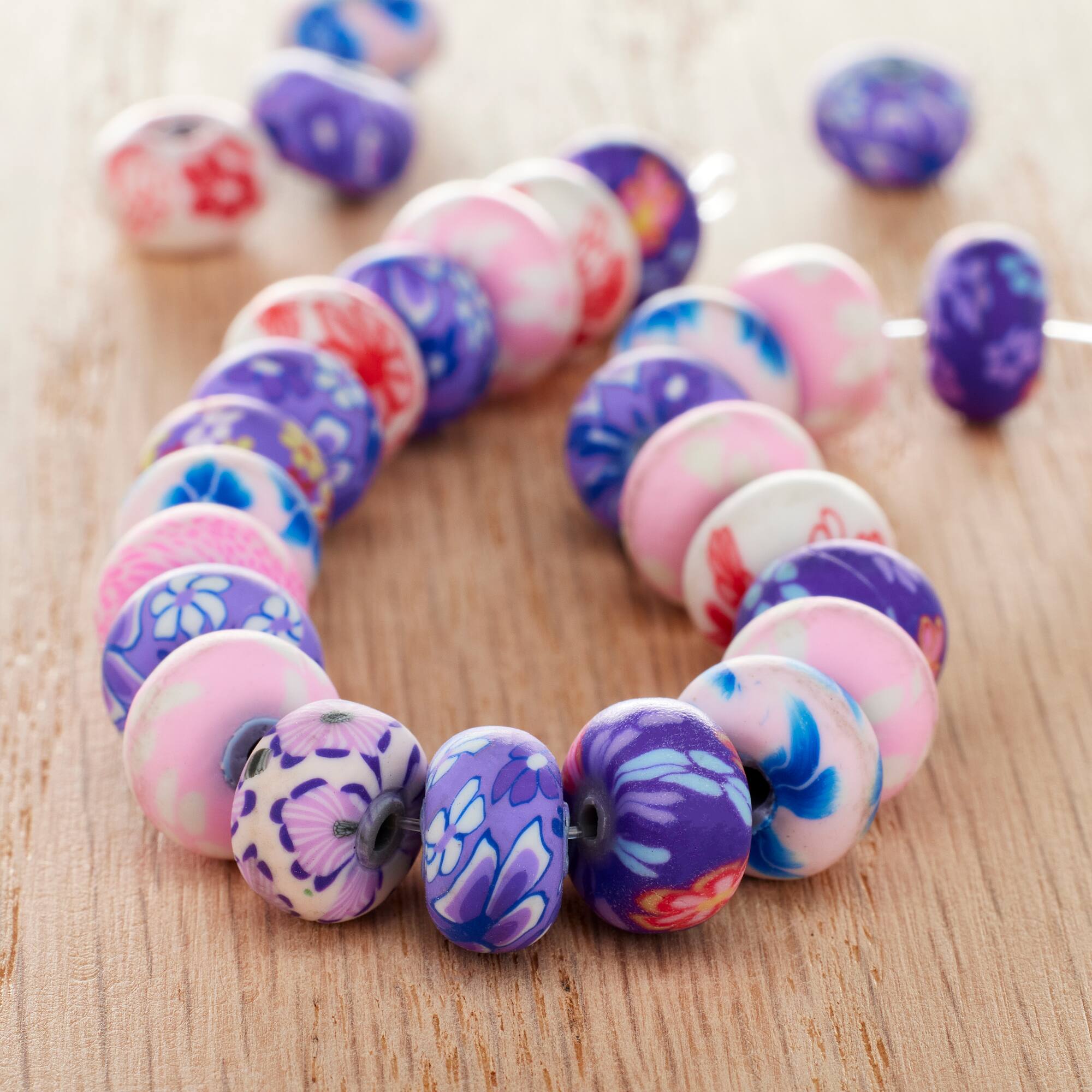 Pink Acrylic Flower Rondelle Beads, 10mm by Bead Landing™